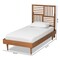 Baxton Studio Romy Modern and Contemporary Walnut Brown Finished Wood Twin Size Platform Bed 184-11142-11158-Zoro - alternate 2